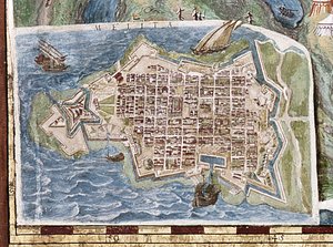 Belagerung von Malta, Detail aus der "Galleria delle Carte Geografiche", 1580-83 von Italian School