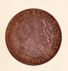 Silberitalienische Münze aus dem Königreich Sardinien: Herrschaft von Vittorio Emanuele I.