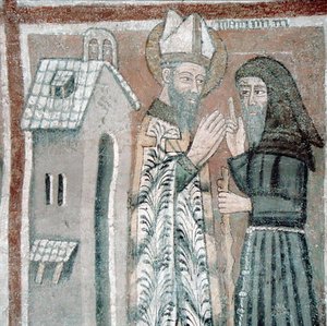 St. Gregor der Große mit einem Mönch von Italian School