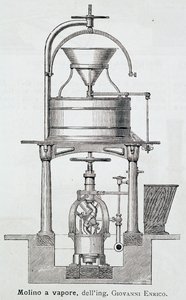 Dampfmühle entworfen von Giovanni Enrico (1851-1909), Gravur Italien von Italian School