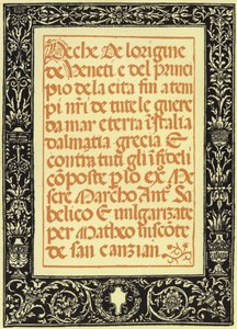 Die Croniche von Marco Antonio Sabellico von Italian School