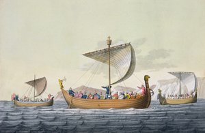 Die Flotte von Wilhelm dem Eroberer, Tafel 8 aus Die Geschichte der Nationen (Aquatinta)
