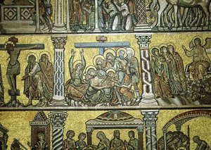 Die Beweinung (Detail), spätes 13. Jahrhundert (Mosaik) von Italian School