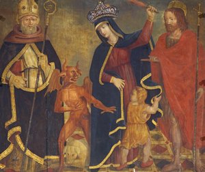 Die Madonna des Reliefs mit Heiligen von Italian School