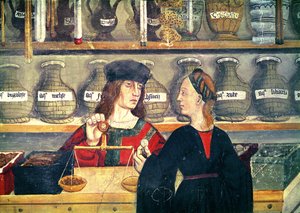 Die Apotheke (Detail), anonyme Malerei, Val d