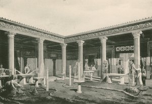 Das Viridarium im Haus der Vettii. Wie es war (Gravur) von Italian School