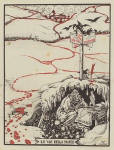 Die Wege des Todes (Farblithografie) von Italian School