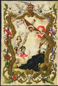 Der Tod des Religiösen, aus einer Mariegola der Laiengilde der Buona Morte, ca. 1712-14 von Italian School