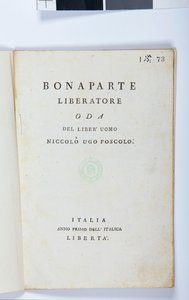 Titelseite von Bonaparte Liberatore von Niccolo Ugo Foscolo, Originalausgabe, 1797