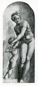Venus und Amor, 17. Jahrhundert von Italian School