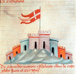 Ansicht des Schlosses von Castiglione in der Toskana