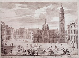 Ansicht des Platzes der Kirche Santa Maria Formosa in Venedig von Italian School