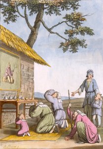 Taoistischer Schrein am Wegesrand auf dem Land, aus Costume dei... von Giulio Ferrario, ca. 1820er-30er Jahre von Italian School