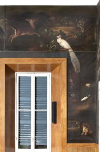Weißer Pfau, Reh und Graukronenkranich, Mythos von Orpheus von Italian School