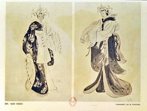 Kostümentwürfe für die Oper Turandot von Giacomo Puccini (1858-1924)