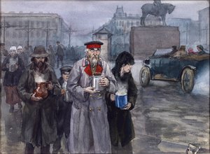 Hungerjahre in Petrograd. Rückkehr aus einer Gemeinschaftsküche von Vladimirov, Ivan Alexeyevich (1869-1947)