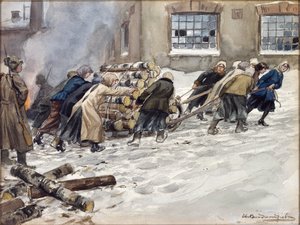 Beschlagnahme von Brennholz von Ivan Alexeyevich Vladimirov (1869-1947) von Ivan Alexeyevich Vladimirov