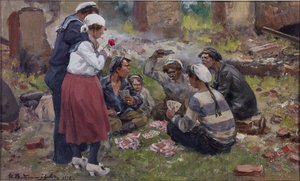 Matrosen spielen Karten von Ivan Alexeyevich Vladimirov von Ivan Alexeyevich Vladimirov