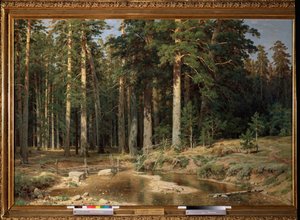Mastbaumhain (Polyalthia longifolia) - Gemälde von Ivan Ivanovich Shishkin (1832-1898), Öl auf Leinwand von Ivan Ivanovich Shishkin