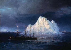 Dampfschiff bei Eisberg, 1894