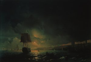 Blick über Odessa bei Mondlicht