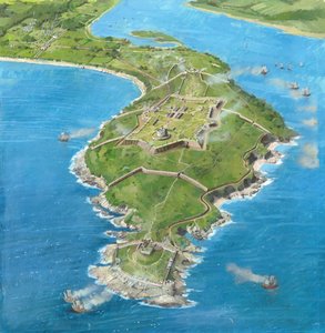 Pendennis Castle während der Belagerung von 1646 von Ivan Lapper