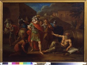 Alexander der Große besucht Diogenes in Korinth