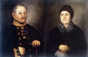 Porträt von Major Kroupianov und seiner Frau