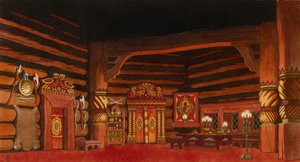 Bühnenbild für die Oper Die Zarenbraut von N. Rimski-Korsakow, 1930