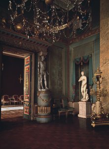Der Blaue Saal des Ostankino-Palastes in Moskau, 1796