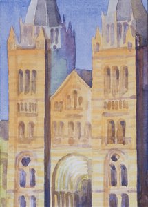 Haupteingang des Naturhistorischen Museums, London, Sonnenuntergang, 1994 von Izabella Godlewska de Aranda