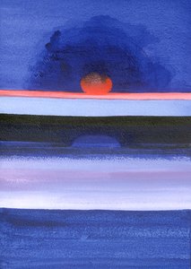 Meereslandschaft, Sonnenuntergang, Helsinki, 1991 von Izabella Godlewska de Aranda