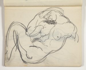 Liegende nackte Figur; möglicherweise Studie nach klassischer Skulptur
