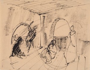 Entwurf für das Gemälde "Hekuba" von J.A. Jerichau