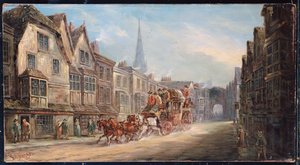 Die London-Exeter Royal Mail passiert Salisbury, 1895 von J.C. Maggs