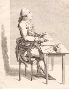 Ein Herr an einem Schreibtisch von J.F. Clemens