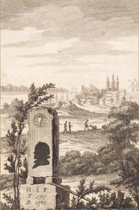 Mindestøtte für Hans Jakob Paludan. Titelblatt zu "Beskrivelse over Staden Kalundborg" von J.F. Clemens