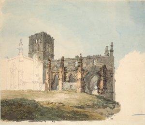 Die zerstörte Abtei in Haddington, ca. 1794