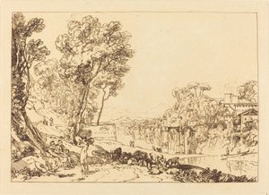 Die Frau und Tamburin, veröffentlicht 1807 von Joseph Mallord William Turner