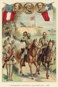 Konföderierten-Uniformen, Bürgerkrieg 1861-1865 von J. (after) Steeple Davis