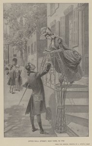 Upper Wall Street, New York, im Jahr 1783 von J. (after) Steeple Davis