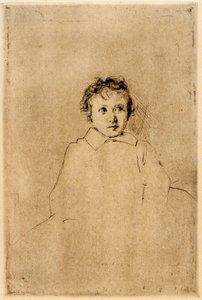 Skizze eines Kindes von J. Alden Weir