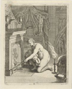 Thetis taucht Achilles ins Feuer