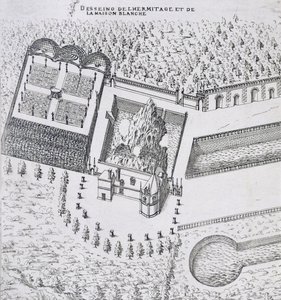 Die Einsiedelei und das Maison Blanc im Schloss Gaillon, aus 