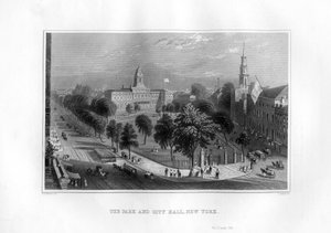 Der Park und das Rathaus, New York, 1855 von J. Archer