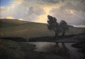Regnerische Landschaft. Jægerspris, Seeland