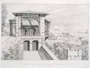 Dampfbäder, Observatorium oben, aus einem Band von Entwürfen verschiedener Architekten, veröffentlicht von Morel & Cie, Paris, ca. 1880 von J. Boussard
