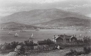 Australien: Hobart Town, Tasmanien (Gravur)