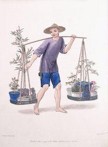Ein Träger mit Obstbäumen und Blumen, ca. 1800-01
