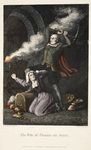 Das Schicksal von Chowles und Judith, aus Old Saint Pauls, veröffentlicht 1847 (handkolorierte Gravur)